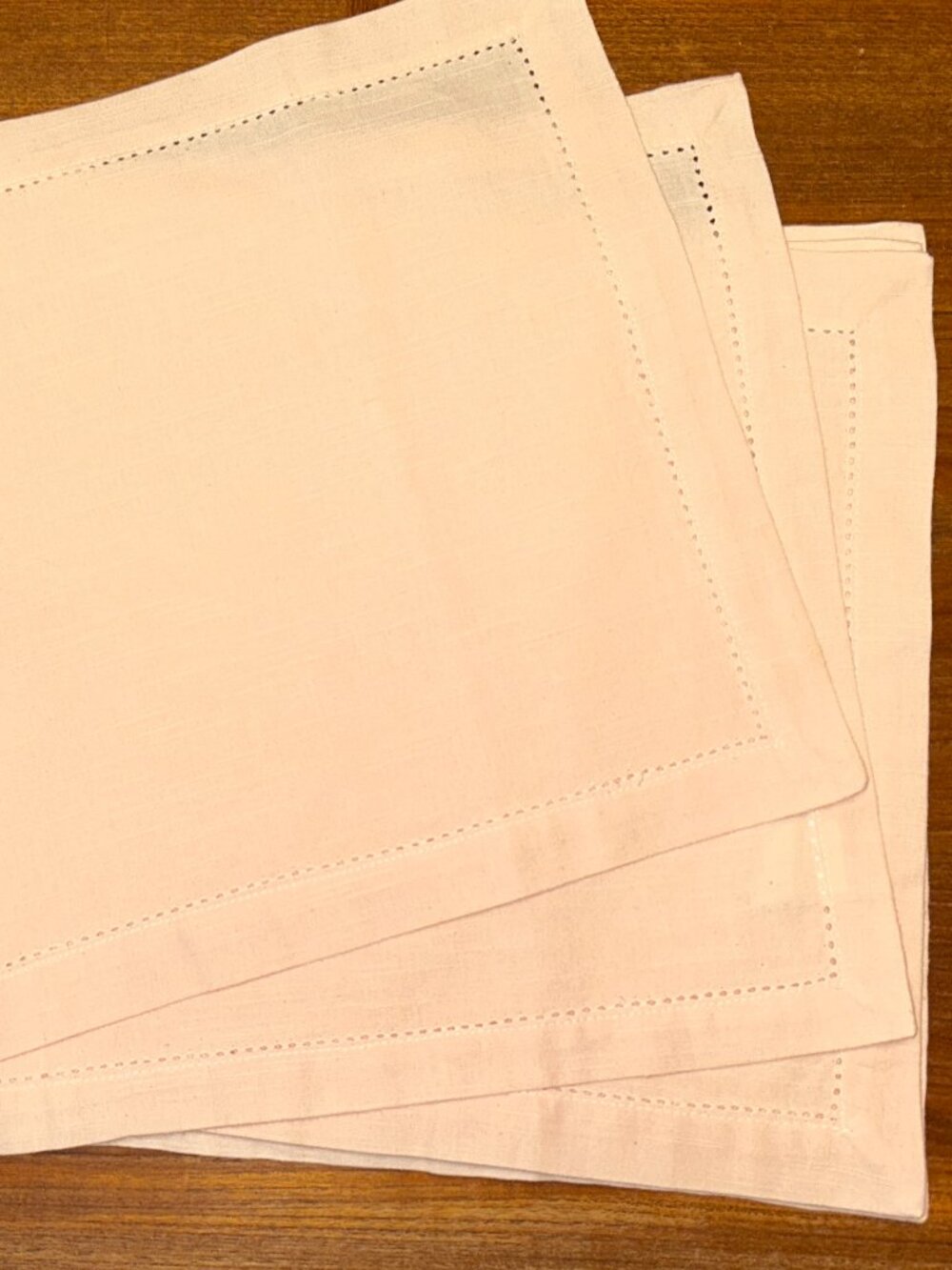 Placemats 6 Pack 100% Cotton Pale Peach Color 19" x 13" inches Machine Washable